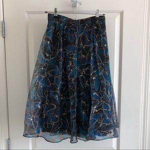 Elegant, blue, tea length skirt